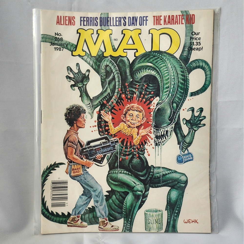 MAD‎ Magazine Jan 1987 #268 Aliens Ferris Bueller Karate Kid Vintage Collectible